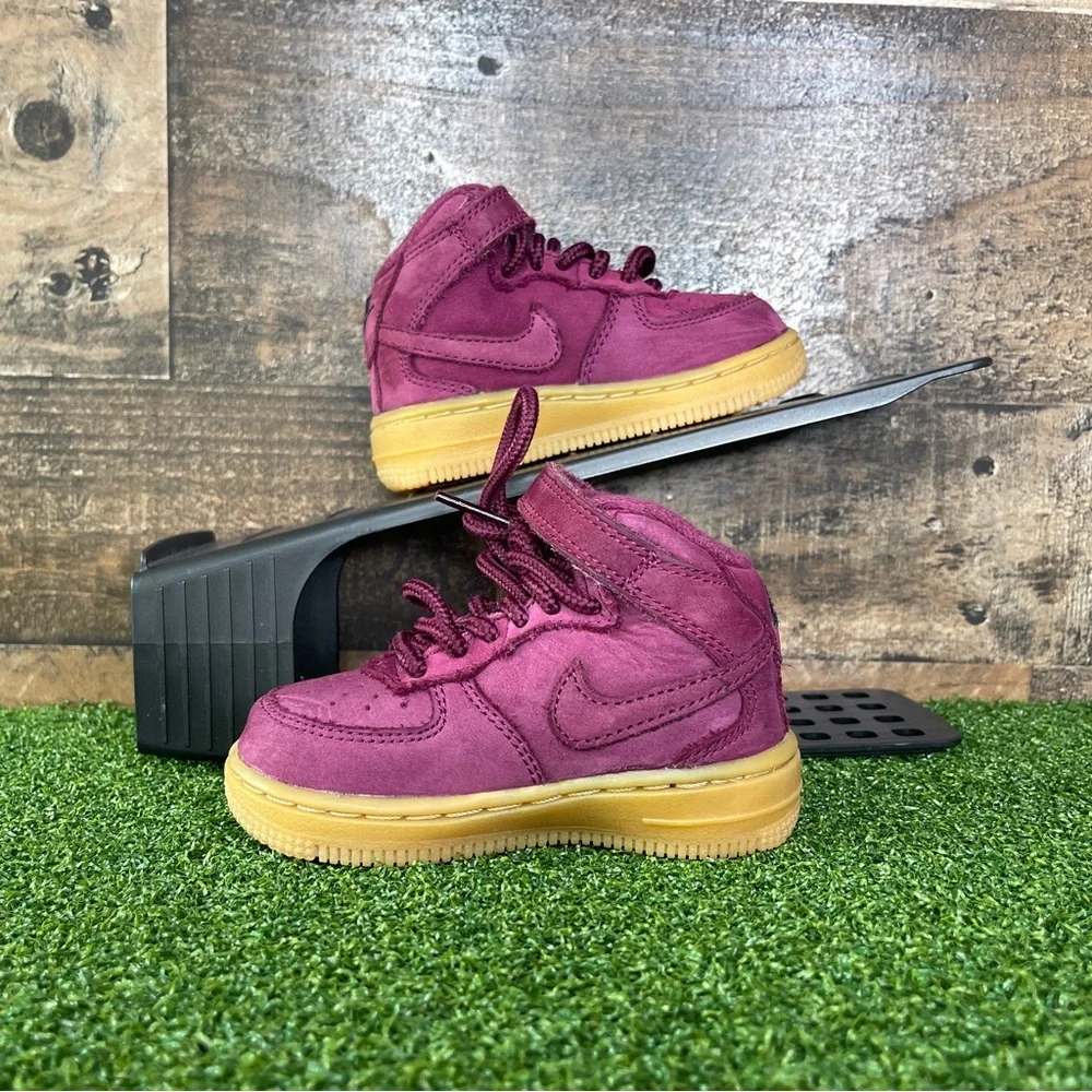 NIKE AIR FORCE 1 MID‎ WB TD Bordeaux Size 5C AH0757-600